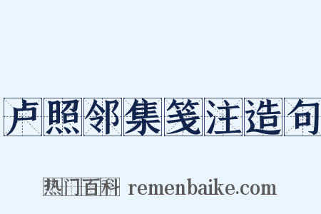 卢照邻集笺注造句是什么意思的图片